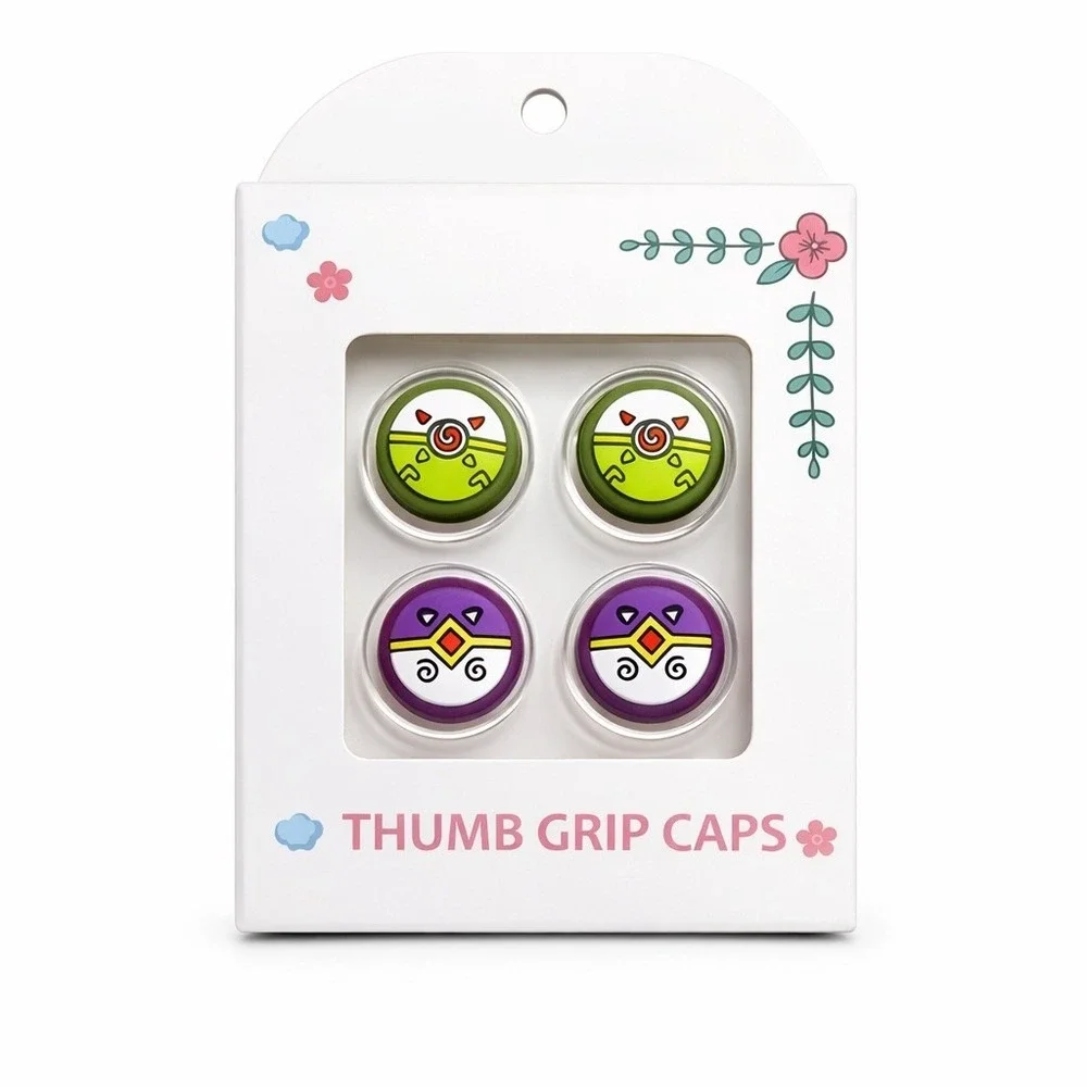 Nintendo Switch‎ Thumb Grip Caps 4 Pack Green Purple Design